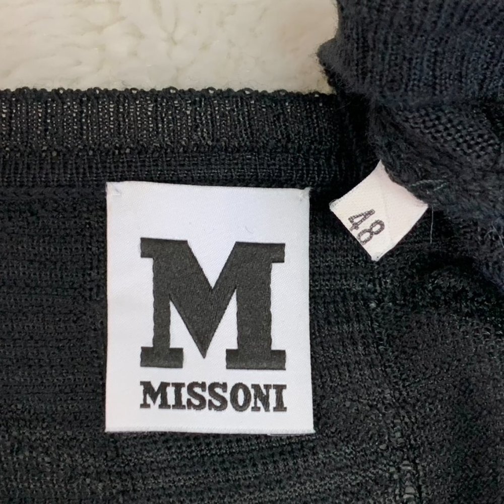 Missoni Women's Black Long Sleeve V Neck Knit Shift Dress Size 48 IT / 12 US - Picture 16 of 16